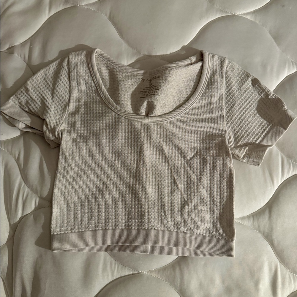 By Together Textured Cream Crop Top